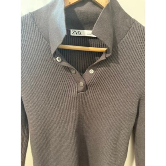 Zara Ribbed Collared Knit Top ✨ - Picture 2 of 8